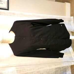 Greys Anatimy Black Snap-Up Scrubs Jacket Size Small